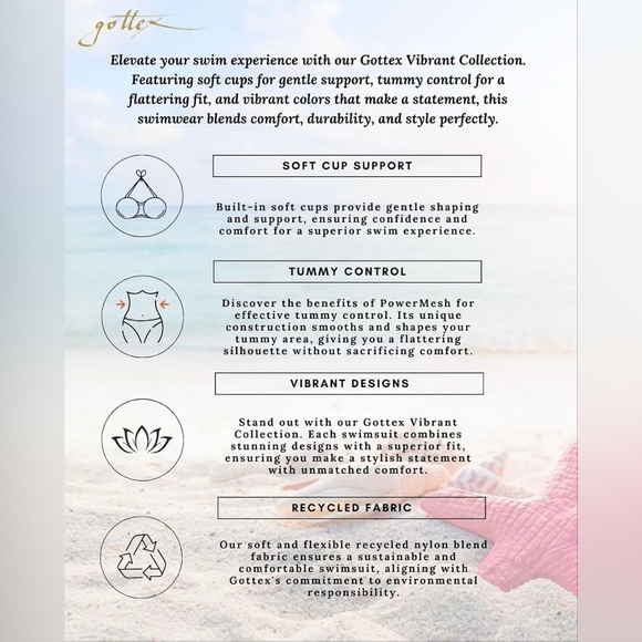 Gottex Tummy Control Surplice V Neck One Piece Swimsuit Navy White Stripes Women - Picture 6 of 11